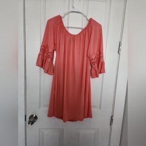Win Win tunic ,‎ ruffle sleeve, orange, size L-XL